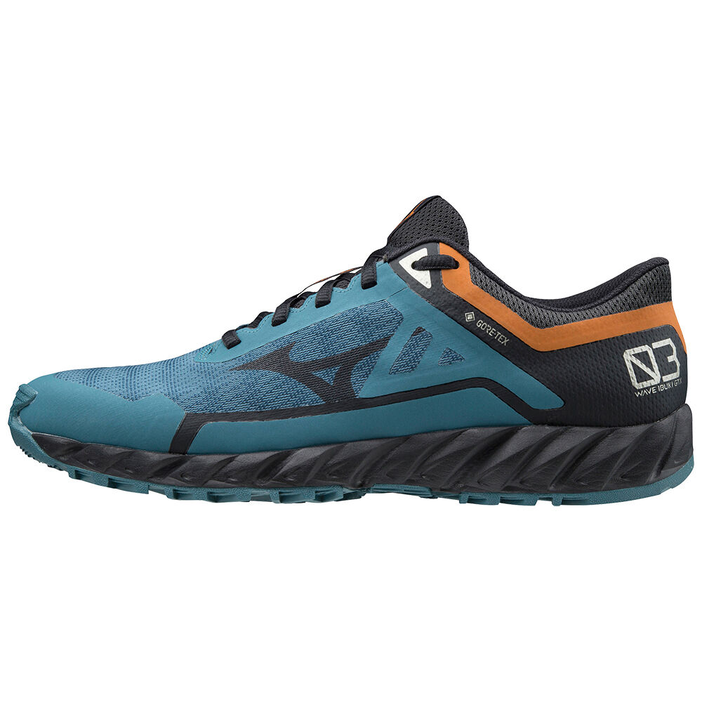 Panske Trail Bežecká Obuv Mizuno Wave Ibuki 3 GTX Modre/Oranžové Vypredaj JEUI78263